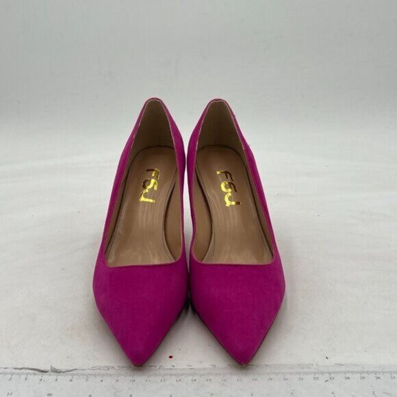 FSJ Women Classic Kitten Heels Pointy Closed Toe Pumps Slip On Office Ladies - Picture 3 of 7